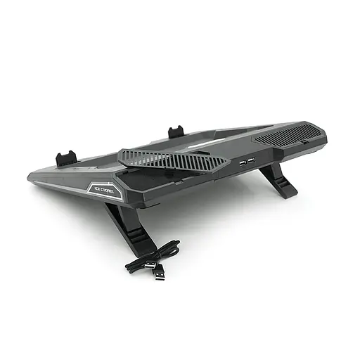 Підставка під ноутбук IceCoorel A3, 10-15.6", 2*60мм 2800±10% RPM, корпус пластик, 2xUSB2.0 + LCD + speed controllers, 400x350x45mm, Black, Box, Q10 - фото 5