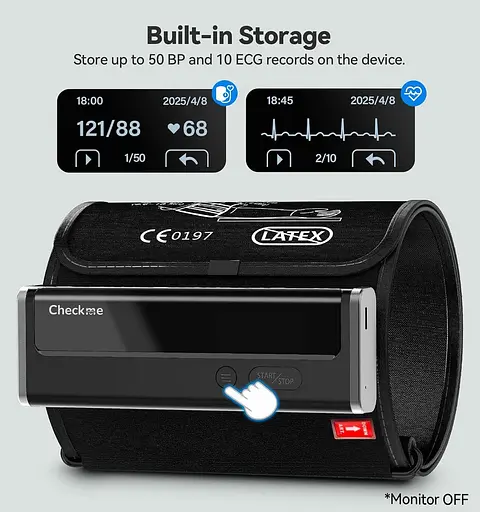Машина для вимірювання артеріального тиску для дому Checkme BP2 WiFi з ЕКГ, Bluetooth-монітор - фото 7