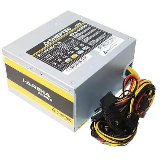 Блок питания Chieftec 450W GPA-450S8, 120mm, 20+4pin, 1x4pin, SATA х 3, Molex 2x4pin, 1x6+2pin, кабели немодульные