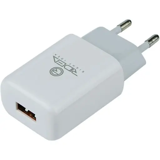 Мережевий зарядний пристрій Ridea RW-11011 Element Auto-ID USB - microUSB 2.1 A White - фото 3