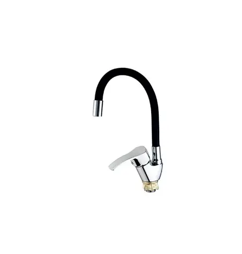 Змішувач для кухні Mixxus YUB4-279 Reflector Black з чорним силіконовим виливом (MI6484) - фото 1