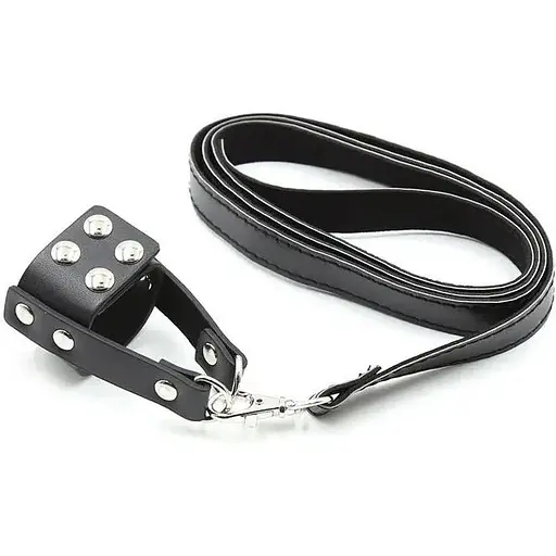 Бандаж чоловічий для витягування пеніса зі штучної шкіри 130 см чорний