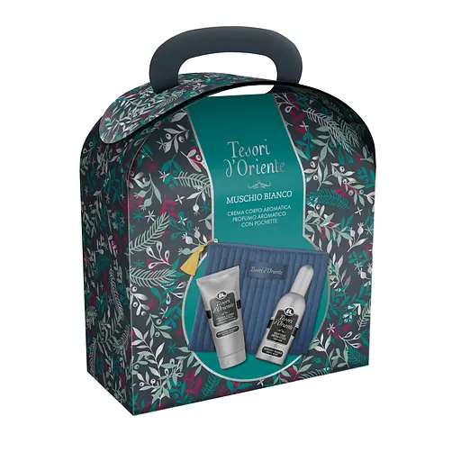 Подарунковий набір Tesori d'Oriente з косметичкою Білий Мускус тв 100 мл крем д/тіла 75 мл косметичка