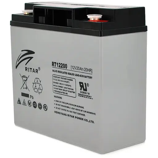 Акумуляторна батарея AGM RITAR RT12200, Gray Case, 12V 20.0Ah ( 181 х 77 х 167 ) Q4