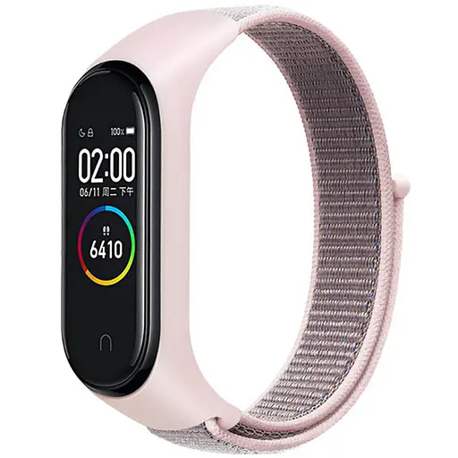 Ремешок Nylon New для Xiaomi Mi Band 3/4/5/6/7 Pink Sand