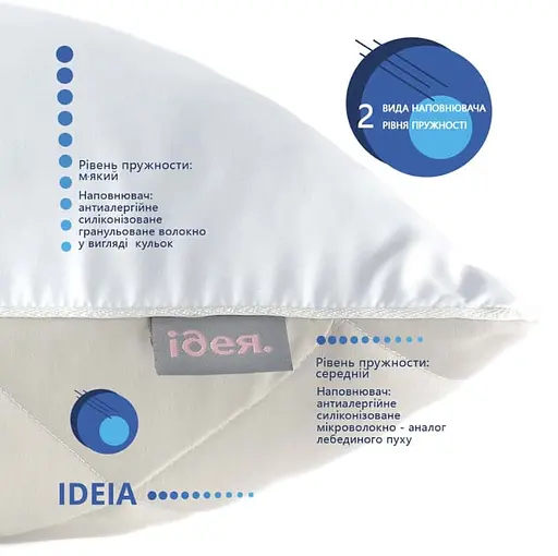 Подушка Ideia 50х70 Double Chamber двухкамерная Серая 8-31757*003 - фото 2