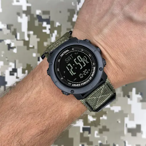 Наручний годинник чоловічий 036 Nylon Black-Army Green Awarder acs0031933 - фото 3