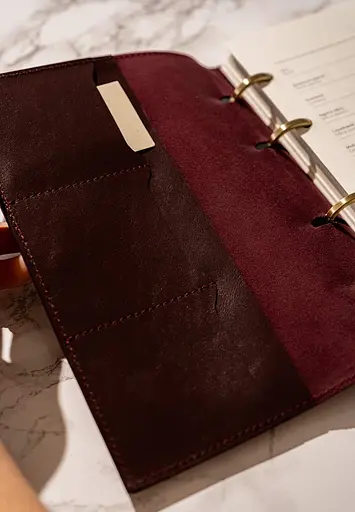 Шкіряний блокнот з датованим блоком (Софт-бук) 9.1 бордовий - фото 6
