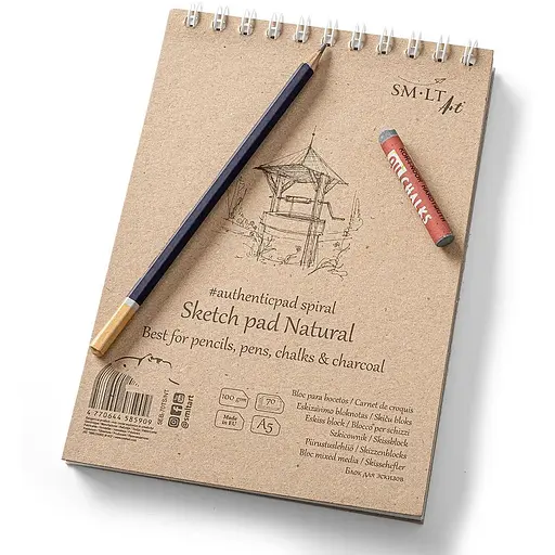 Альбом для ескізів на спіралі SM-LT Art А5 Authentic 100г/м2 70л натуральний колір - фото 3