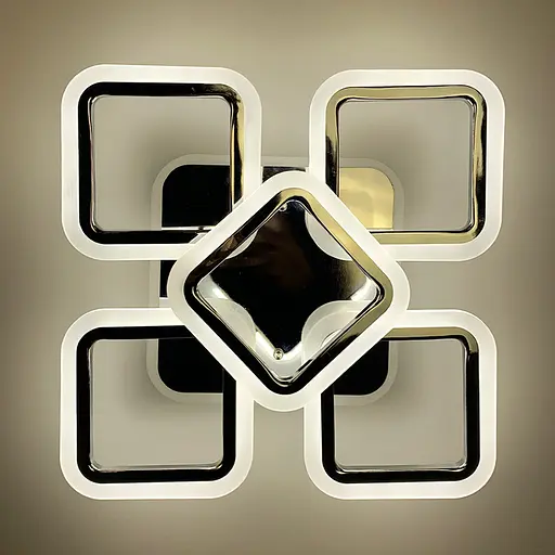 Стельова хромова люстра LED на 4+1 ріжки-квадрати Line.F A 2400/4+1 S CR - фото 2