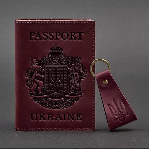 Подарочный набор кожаных аксессуаров с украинской символикой. - фото 5