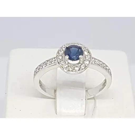 Золоте кільце Геліос з діамантами і сапфіром. Артикул 130806/1 18,5 - фото 3