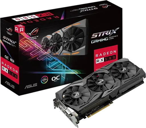 Відеокарта AMD Radeon RX 580 8GB Asus ROG Strix OC (ROG-STRIX-RX580-O8G-GAMING) Б/В - фото 1
