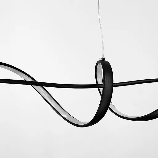 Хвилеподібна люстра у чорному корпусі в 2-х розмірах | Арт. H 26L BK | Line F - фото 2