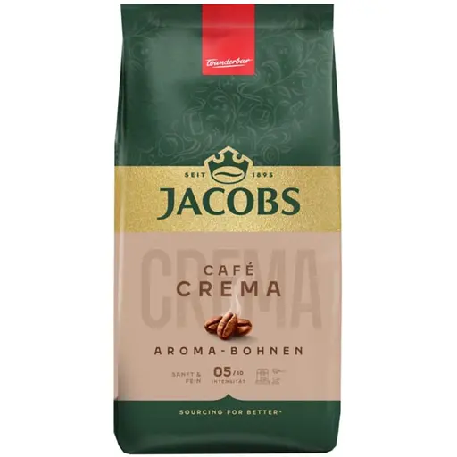 Кава Jacobs  Aroma-bohnen Cafe Crema натуральна смажена в зернах 500 г - фото 1