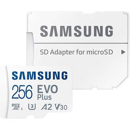 Карта памяти Samsung microSD 256GB C10 UHS-I R130MB/s Evo Plus + SD - фото 1
