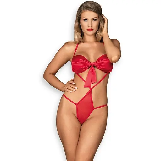 Боди Obsessive Giftella L/XL красный