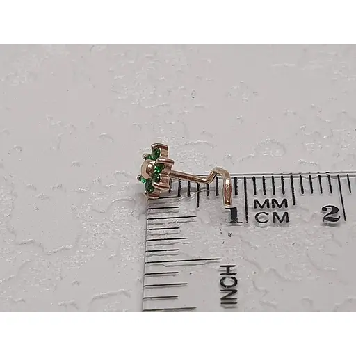 Золотая серьга-пирсинг в нос Dear с фианитами. 1040.6 - фото 4