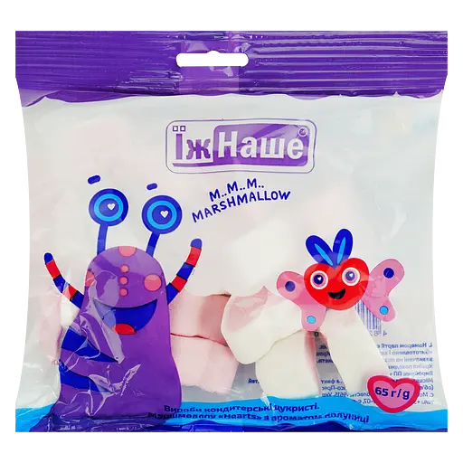 Маршмеллоу Їж Наше Hearts з ароматом полуниці 65 г