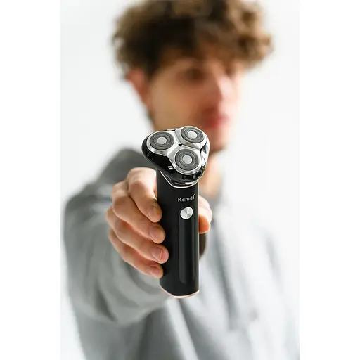Электробритва аккумуляторная Kemei KM-5080 Черный - фото 6