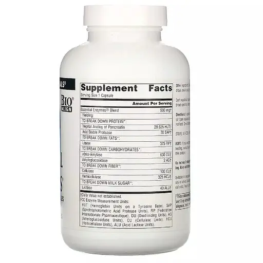 Ефірні Ензими 500 мг Daily Essential Enzymes Source Naturals 120 вегетаріанських капсул - фото 2
