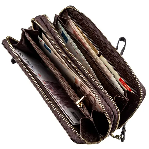 Женский кожаный кошелек-клатч ST Leather 9х19х4 см acs0015873 - фото 4