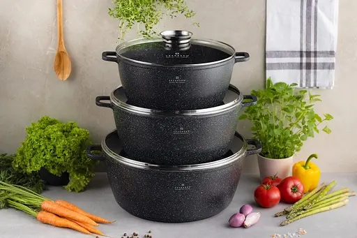 Набор кастрюль Edenberg EB-8151 6 предметов черный