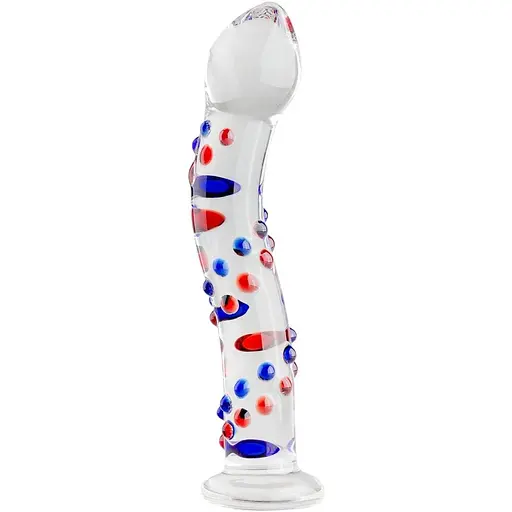 Скляний дилдо з вигинами та малюнком Gildo Glass Dildo No. 3