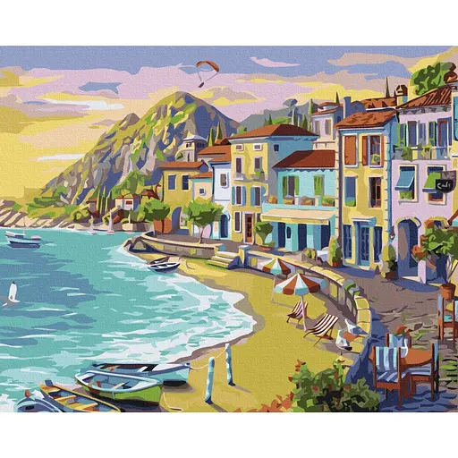 Картина за номерами Приморське містечко Brushme 40x50 см кольорова 000277193