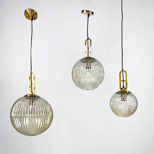 Підвісний світильник з янтарним плафоном у 3-х розмірах Line.F Діаметр плафону 20 см - фото 1