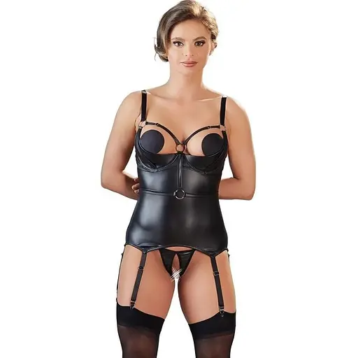 Комплект Cottelli Collection Bondage Cami Suspender S чорний