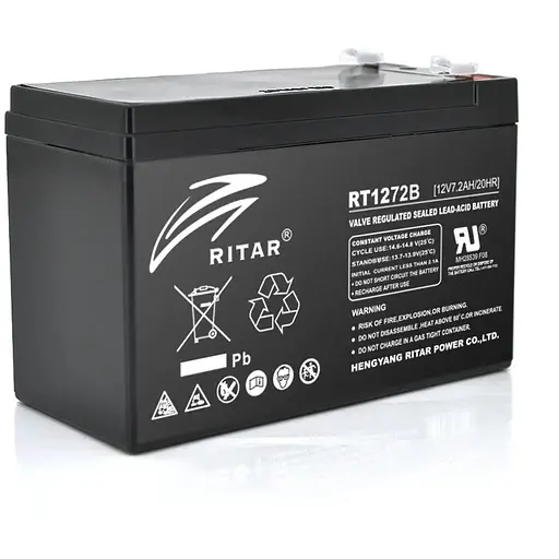Акумуляторна батарея AGM RITAR RT1272B, Black Case, 12V 7.2Ah ( 151 х 65 х 94 (100) ) Q10