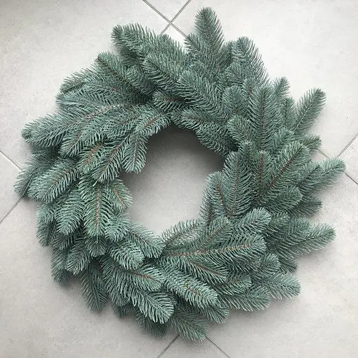 Різдвяний вінок Еліт з хвої литий 45 см (Блакитний) - фото 2