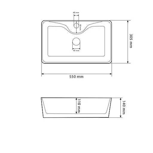 Умивальник VBI Forli L white накладний VBI-011103, Білий - фото 2