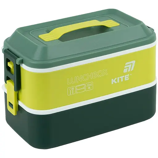 Ланчбокс подвійний Kite з наповненням зелений 2 л (K25-1184-3)