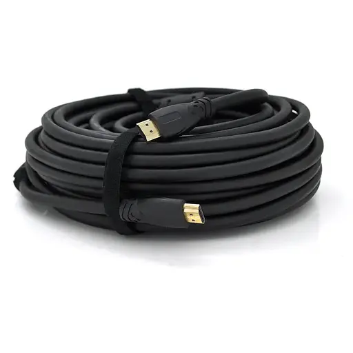 Кабель Ritar PL-HD347 HDMI-HDMI 19+1, Ultra HD 4Kx2K, 2160P, 20.0m, v2,0, OD-8.5mm, з фільтром, круглий Black, конектор Gold, Пакет, Q20