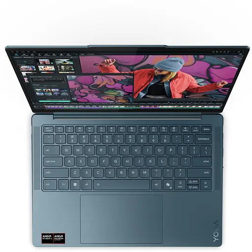 Ноутбук Lenovo Yoga Slim 7 14AKP10 з процесором AMD Ryzen™ AI 7 350 pana la 5.0GHz, 14" WUXGA, OLED, 16GB LPDDR5x RAM, 1TB SSD, AMD Radeon™ 860M графікою, Windows® 11 Home, Windows® 11 Home - фото 4