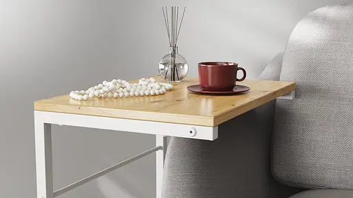 Столик Терри Ferrum-decor 650x440x330 Белый металл ДСП Дуб Артизан 16 мм (FRD-104660) - фото 5