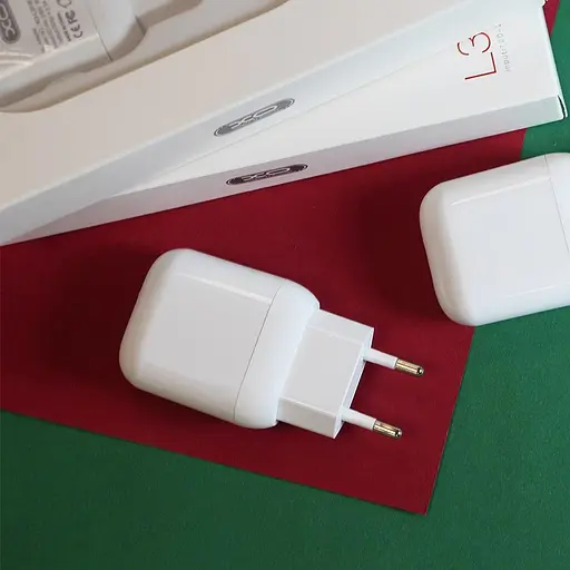 Комплект зарядний адаптер блок і кабель XO L37 для iPhone USB Lightning 1m білий - фото 4