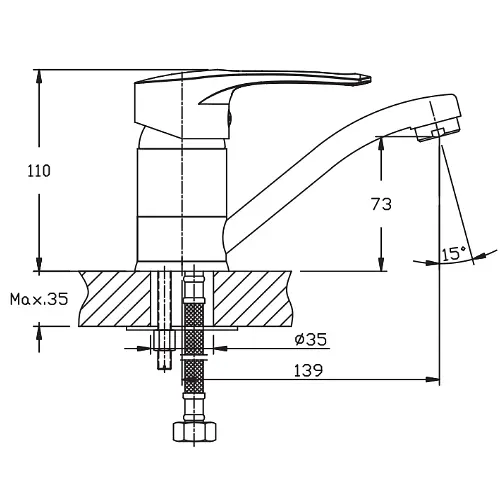 Змішувач для кухні Haiba GERMES 004 HB0765 - фото 2