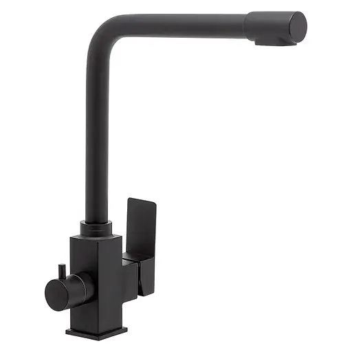 Смеситель для кухни на две воды Wezer PRO4C-02-BLACK нержавеющая сталь черный матовый - фото 1