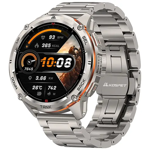 Умные тактические смарт-часы Kospet Tank T3 Ultra 2 модуль GPS Special Edition Два ремешка Silver (18652)