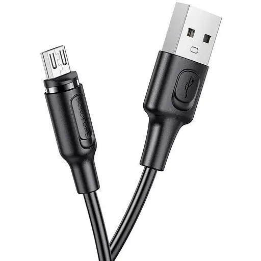 Кабель Borofone BX41 USB to Micro 2.4A 1 м PVC PVC connectors magnetic чорний