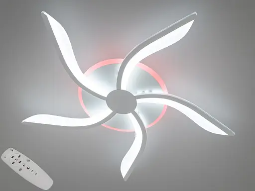 Стельова led люстра з пультом, підсвіткою, 53W, біла - фото 1