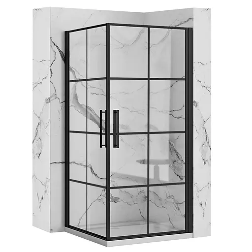 Душевая кабина Rea Rubik 90x90 black mat REA-K9231, Черный матовый, Универсальная, прозрачная - фото 1