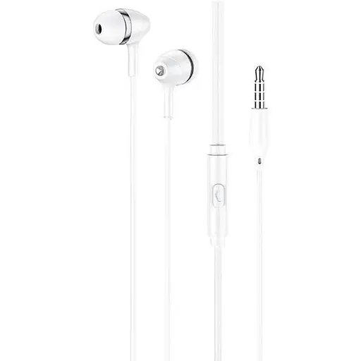 Проводные наушники Hoco M76 Maya universal earphones with mic, 3.5mm, 1.2m, white