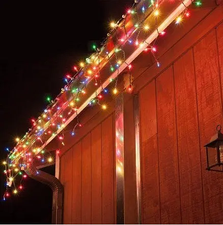 Гирлянда уличная Бахрома 5 м 120 Led (на белом проводе, с переходником) Синяя - фото 3