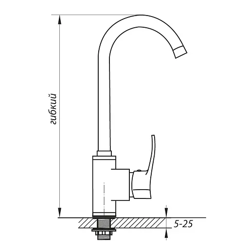 Змішувач для кухні Zerix SAR 181 із силіконовим виливом black ZX2771 Хром - фото 2
