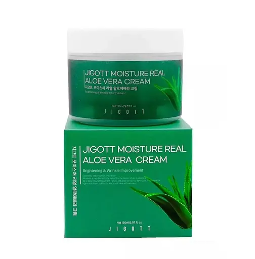 Увлажняющий крем для лица Алоэ Moisture Real Aloe Vera Cream Jigott 150 мл - фото 2