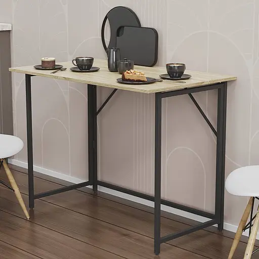 Стіл розкладний Моріс Ferrum-decor 750x1000x600 Чорний метал ДСП Дуб Сонома 16 мм (FRD-104672)